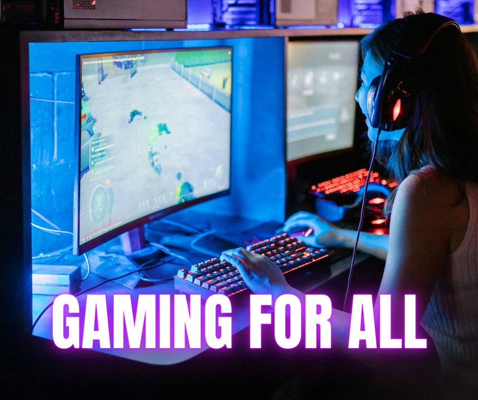 Woman watching YouTube video of gameplay